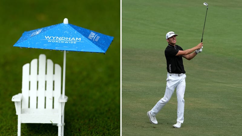 Verzögerung auf der PGA Tour. Yannik Paul (r.) konnte seine dritte Runde grade noch beenden, bevor ein erneutes Unwetter das Spiel unterbrach. (Foto: Getty)