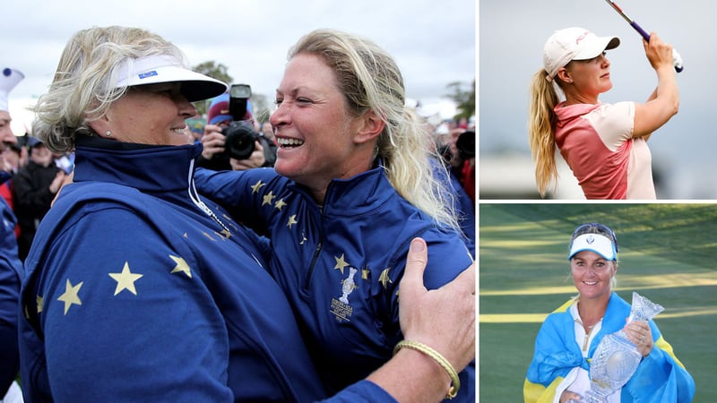 Die Vize-Kapitäninnen für Team Europa beim Solheim Cup 2023: Laura Davies, Anna Nordqvist, Caroline Martens. (Foto: Getty)