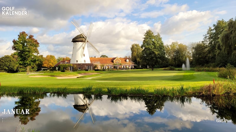 Die 18. Bahn des Golf & Country Club an der Elfrather Mühle eröffnet den Golfkalender 2023. (Foto: Golf & Country Club an der Elfrather Mühle.)