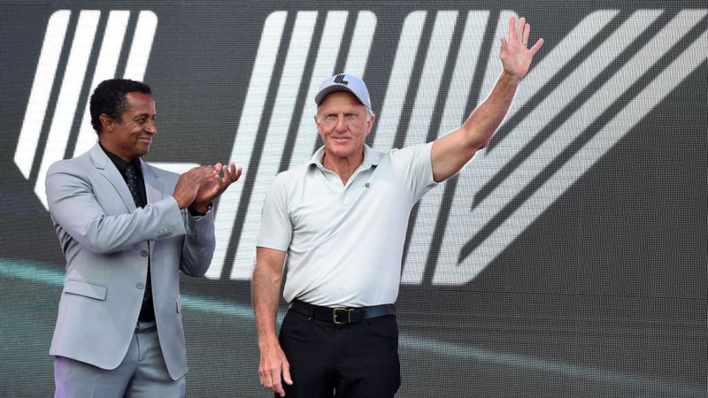 Greg Norman und LIV_Manager Majed Al Sorour beim LIV Golf Turnier in Portland. (Foto: Getty)