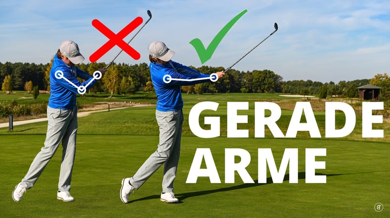 Elementar im Golfschwung: Gerade Arme. (Foto: Birdietrain)