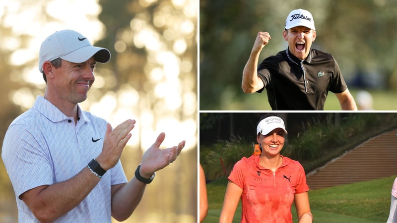 Viel Bewegung in der Golf Weltrangliste: Rory McIlroy (li.), Yannik Paul (o.r.) und Olivia Cowan (u.r.) klettern durch ihre Siege nach oben. (Fotos: Getty & Flickr)