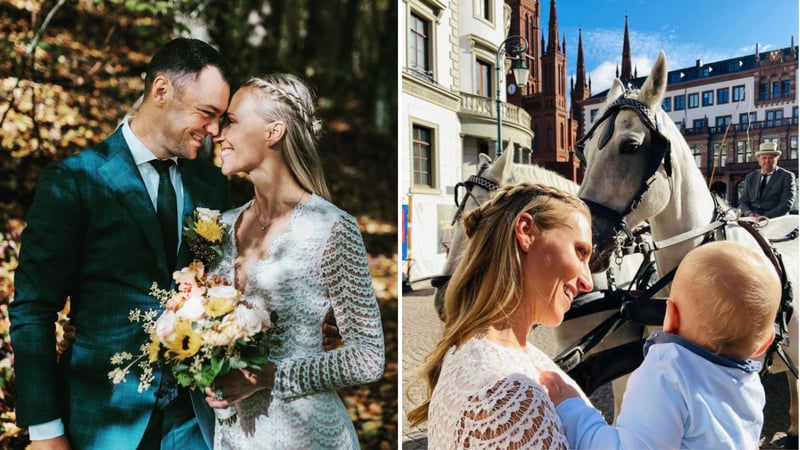 Martin Kaymer feiert seine Hochzeit mit Irene Scholz. Auch der gemeinsame Sohn Sam war natürlich mit dabei. (Fotos: Instagram/@_irenescholz_)