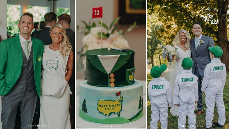 Matt und Kate heiraten im Masters-Style. (Fotos: Instagram.com/@kate_stringfellow)