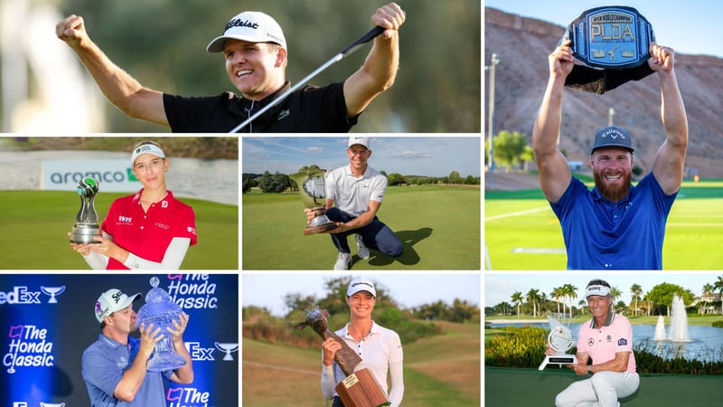 Strahlende Gesichter: Einige der siegreichen deutschen Golferinnen und Golfer des Jahres 2022. (Foto: Getty, Instagram/@martinborgmeier)