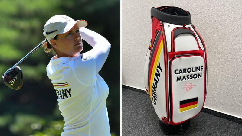 Das Olympia-Golfbag von Caroline Masson kann bei United Charity ersteigert werden. (Foto: Getty, United Charity)