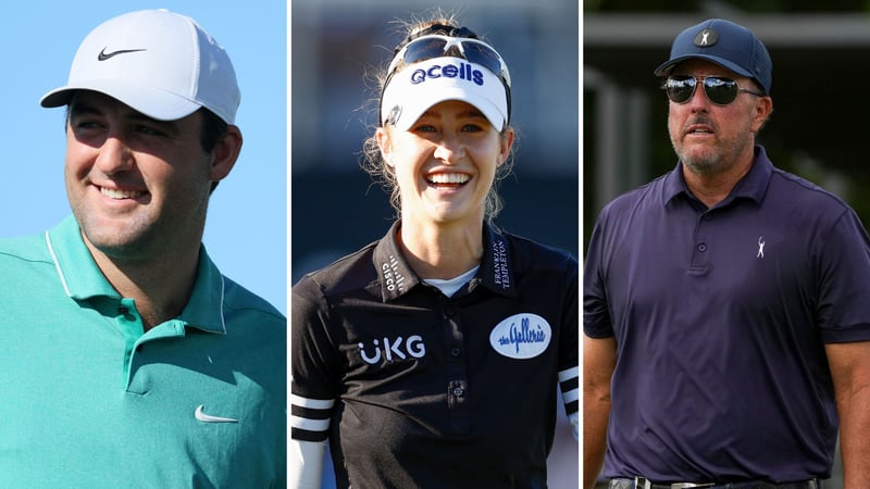 Drei Gesichter, drei Ziffern. Das Golfjahr 2022 in Zahlen. (Fotos: getty)