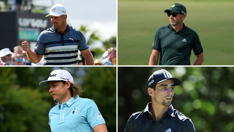 Haben das weltweite Potenzial von LIV Golf bereits erkannt: Bryson DeChambeau, Sergio Garcia, Cameron Smith und Joaquin Nieman. (Fotos: Getty)
