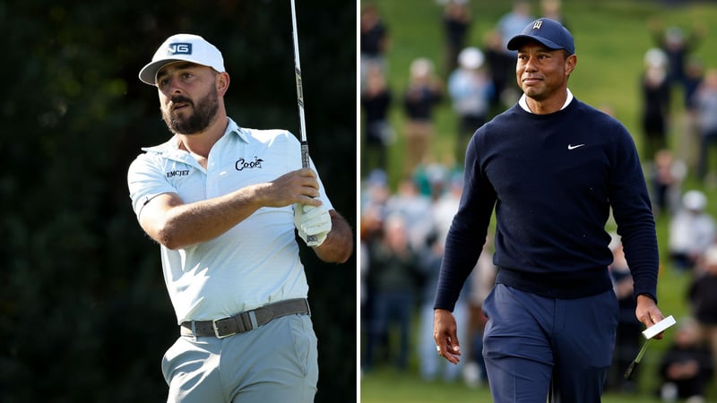 Dürfen mit ihren Leistungen auf der PGA Tour zufrieden sein: Stephan Jäger und Tiger Woods. (Foto: Getty)