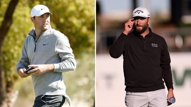 Kampf um die Spitze der Weltrangliste und den Sieg auf der PGA Tour: Scottie Scheffler (li.) und Jon Rahm. (Foto: Getty)