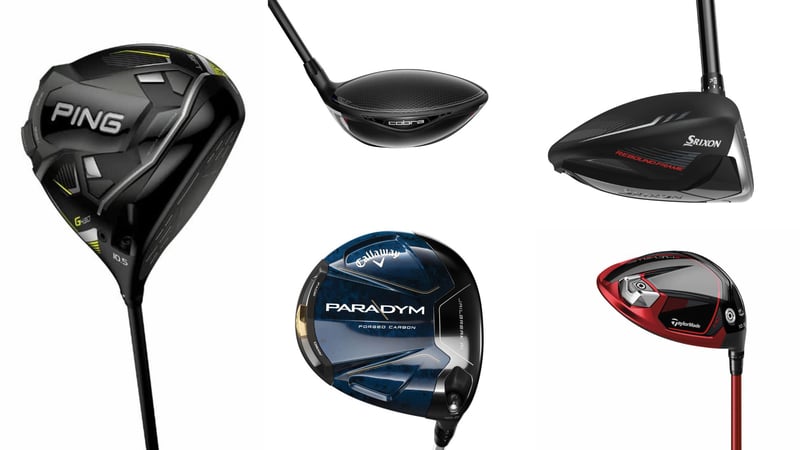 Zahlreiche Driver-Modelle, die sich für Golfanfängerinnen und -anfänger eignen. (Foto: Srixon, Ping, Cobra, TaylorMade, Callaway)