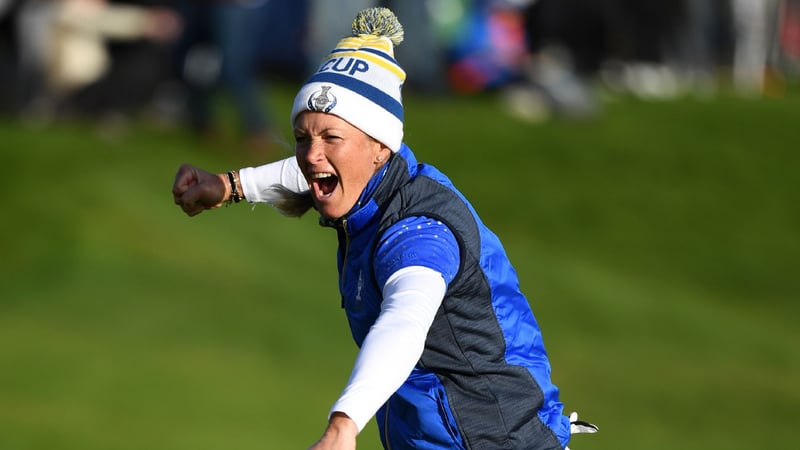 Suzann Pettersen 2019 beim Sieg des europäischen Solheim Cup-Teams. (Foto: Getty)