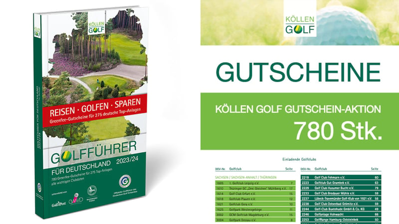 Das Gutscheinheft für Golferinnen und Golfer in Deutschland: Der Köllen Golfführer. (Foto: Köllen Golf)