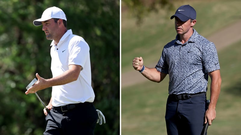 Scottie Scheffler und Rory McIlroy beim WGC Match Play auf der PGA Tour. (Foto: Getty)