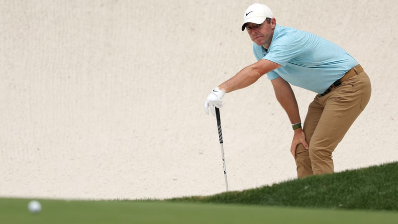 Rory Mclroy in der ersten Runde des US Masters 2023 im Bunker. (Foto: Getty)