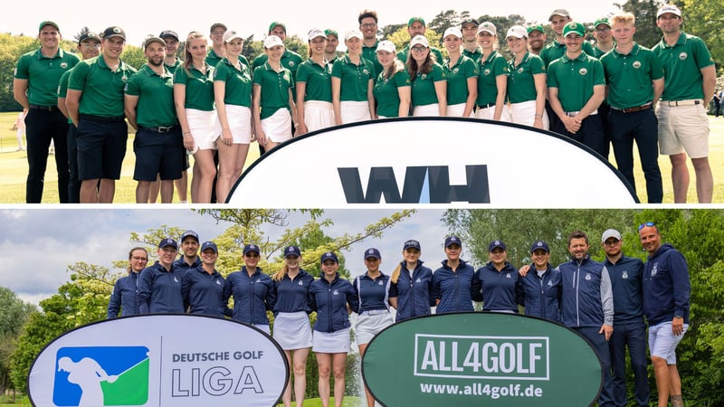 Der erste Spieltag der Deutschen Golf Liga mit dem G&LC Berlin-Wannsee (o./Foto: dgv_Thiess) und dem GC St. Leon-Rot. (Foto: dgv_mat)