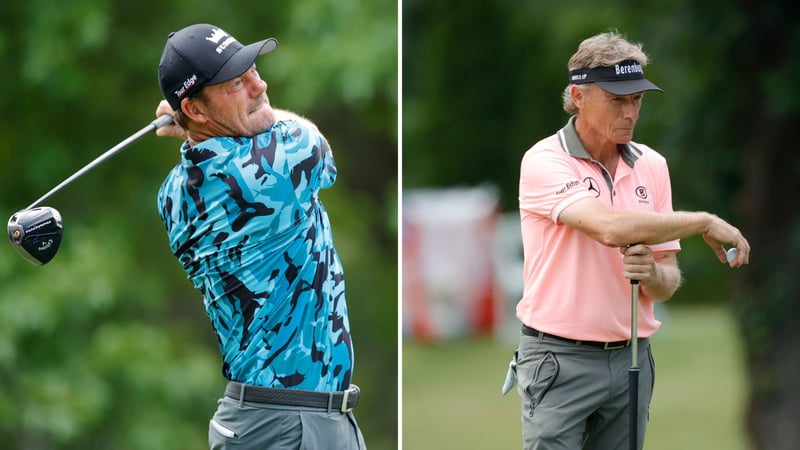 Unterschiedliche Gefühlswelten bei Alex Cejka und Bernhard Langer auf der PGA Tour Campions. (Foto: Getty)