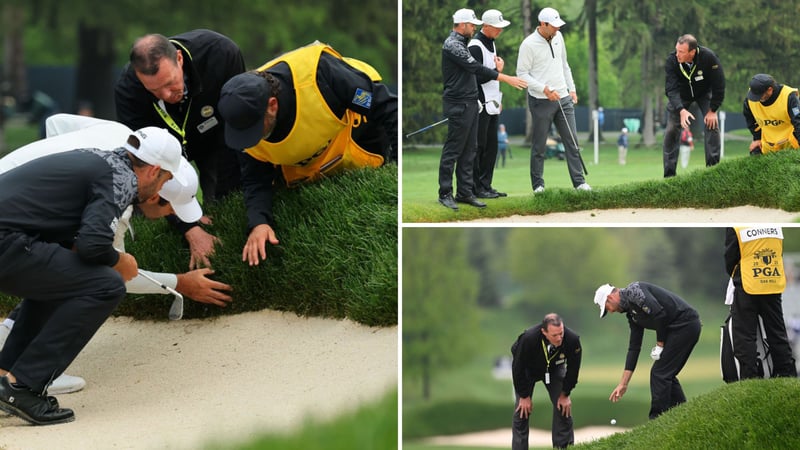 Corey Conners diskutiert bei der PGA Championship 2023. (Foto: Getty)