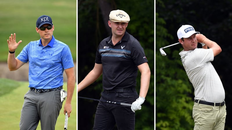 Im Dreikampf: Adam Schenk (T1), Harry Hall (T1) und Harris English (2). (Foto: Getty)