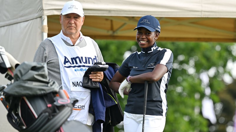 Naomi Wafula und ihr Caddy. (Foto: Amundi German Masters/Frank Föhlinger)