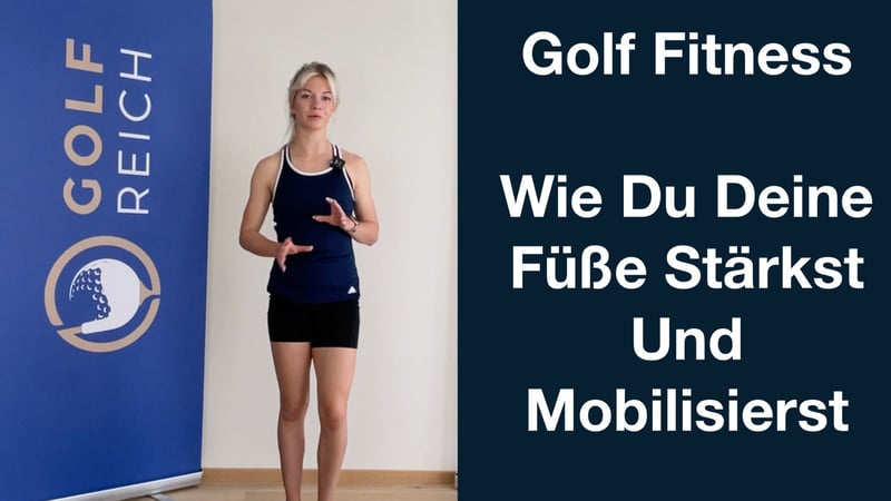 Sportwissenschaftlerin Elena Witzel von Golfreich zeigt Übungen, mit denen sich die Füße mobilisieren und stärken lassen. (Foto: Golfreich)