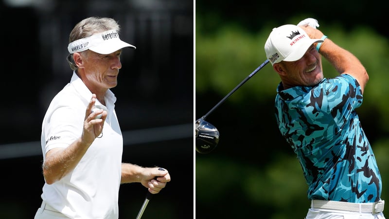 Bernhard Langer und Alex Cejka beim vierten Major der PGA Tour Champions. 8Foto: Getty)