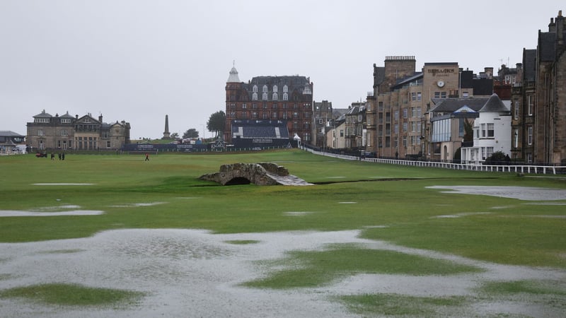 Regen behinderte das Spiel bei der Alfred Dunhill Links Championship der DP World Tour. (Foto: Getty)