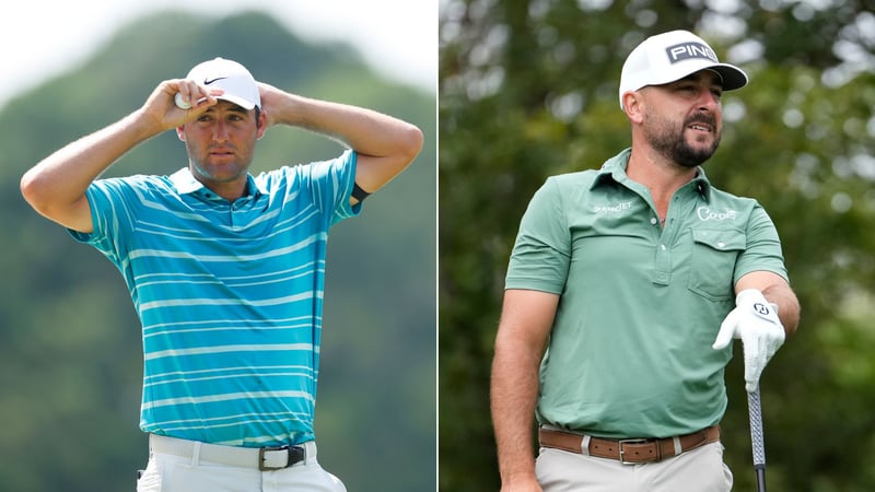 Scottie Scheffler (links) bleibt an der Spitze der Golf-Weltrangliste, Stephan Jäger bester Deutscher. (Foto: Getty)