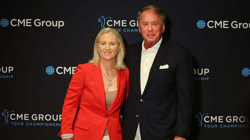 LPGA-Beauftragte Mollie Marcoux Samaan mit Terry Duffy, CEO der CME Group. (Foto: Getty)