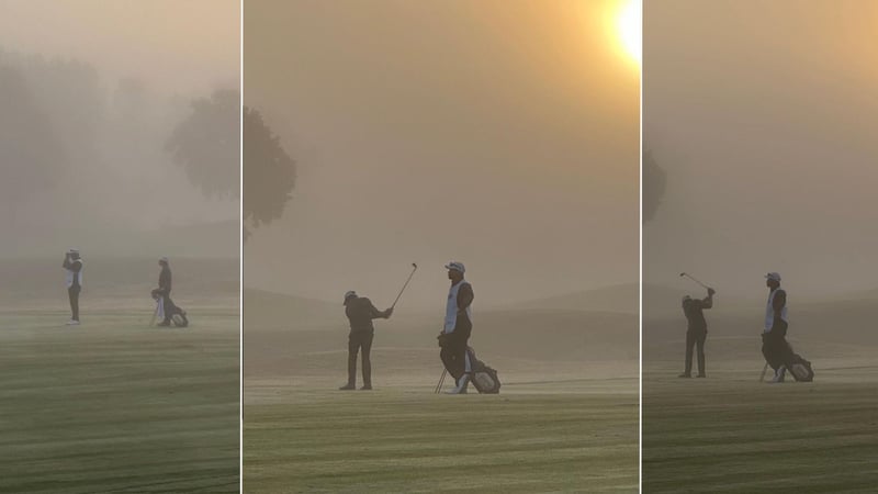 Tiger Woods und Sohn Charlie am frühen Morgen bei einem Jugendturnier. (Fotos: Notah Begay III / instagram.com/nb3jgnc/)