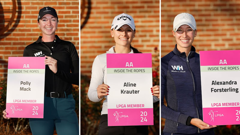 Polly Mack, Aline Krauter und Alexandra Försterling (v.l.) mit ihren Tourkarten. (Foto: Getty)