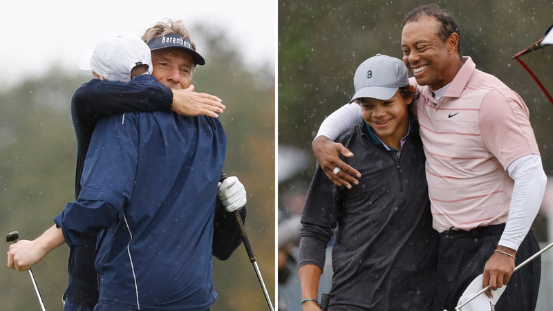 Team Langer und Team Woods bei der PNC Championship 2023. (Foto: Getty)