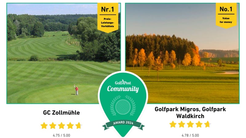 Der GC Zollmühle und Golfpark Waldkirch wurden in der Kategorie Preis-Leistung des Golf Post Community Award ausgezeichnet.