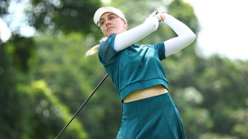 Die beste Deutsche Olivia Cowan kann sich auch an Tag Zwei unter den Top-10 der Blue Bay LPGA 2024 behaupten. (Foto: Getty)