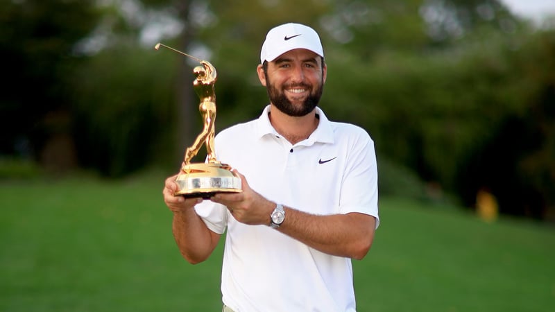 Scottie Scheffler nach seinem historischen zweiten Sieg der Players Championship 2024. (Foto: Getty)