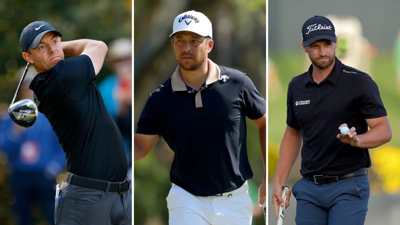 Starkes Trio in der Führungsposition: Rory McIlroy, Xander Schauffele und Wyndham Clark (v.l.). (Foto: Getty)