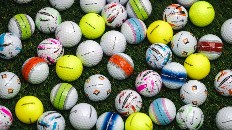 Deutlich bunter: TaylorMade geht in der Saison 2024 mit vielen farbigen Golfbällen an den Start. (Foto TaylorMade)