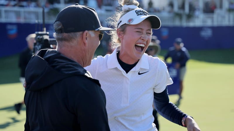 Nelly Korda im interview nach ihrem fünften Sieg auf der LPGA Tour. (Foto: Getty)