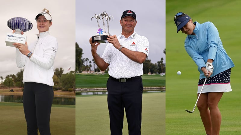 Die drei Sieger und Siegerinnen der LPGA, Champions und Ladies European Tour. (Fotos: Getty)