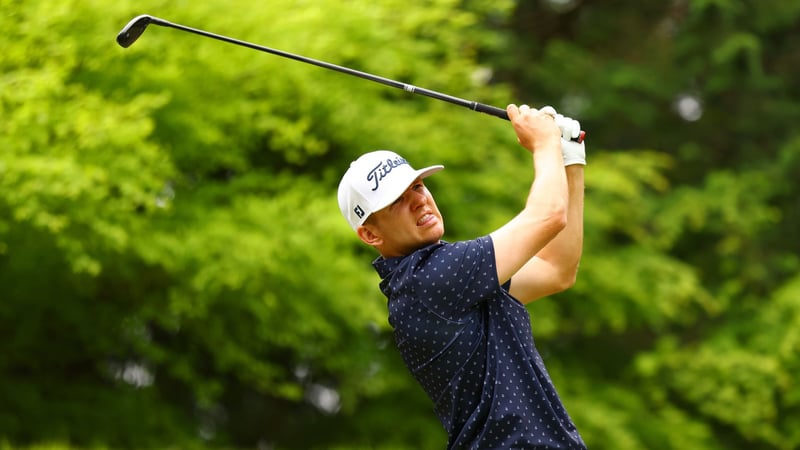 Yannik Paul beim Abschlag der 11. Bahn am zweiten Tag in Gotemba der DP World Tour. (Foto: Getty)