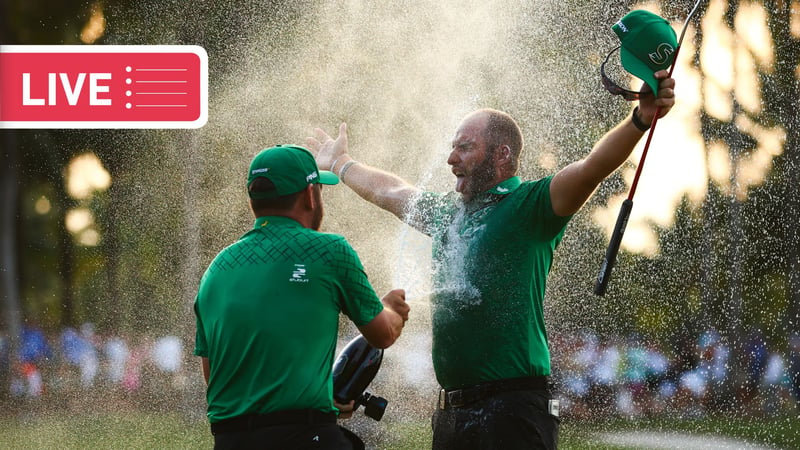 Ausgelassene Feierei: Dean Burmester in der Champagner-Dusche. (Foto: Getty)