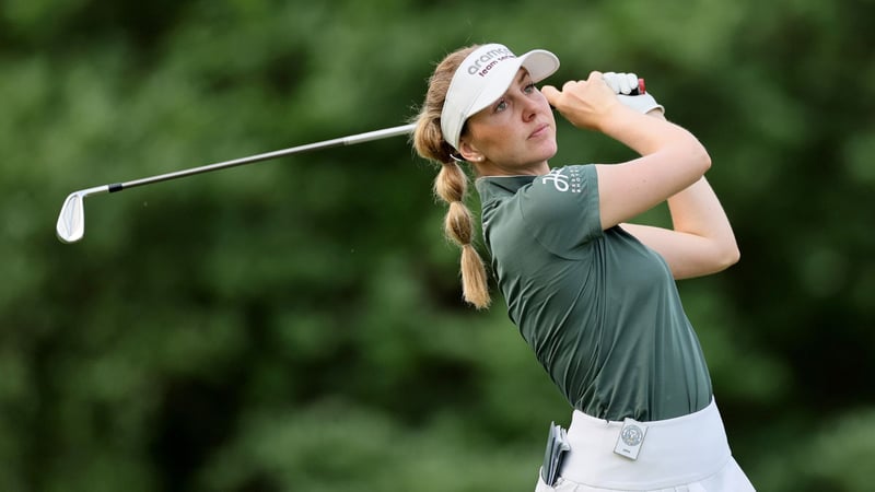 Olivia Cowan liegt nach 18 absolvierten Löchern beim ersten Major der LPGA Tour Saison vielversprechend auf T18. (Quelle: Getty)