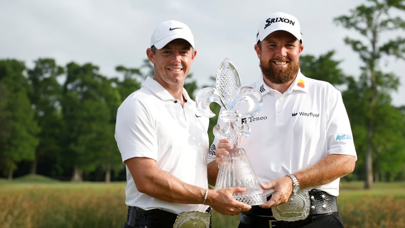 Das irische Duo Rory McIlroy und Shane Lowry kann sich den Sieg auf der PGA Tour nach dem ersten Playoff-Loch sichern. (Foto: Getty)