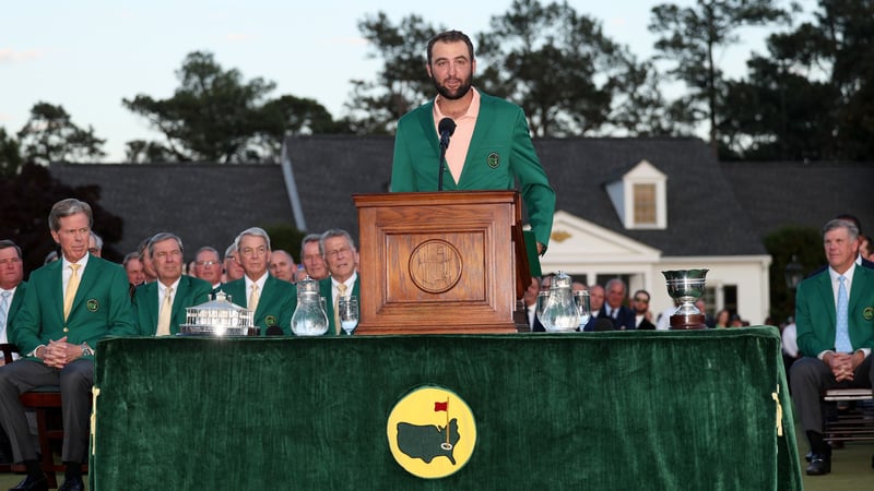 Scottie Scheffler sprach nach dem Sieg beim US Masters 2024 zur Öffentlichkeit. (Foto: Getty)