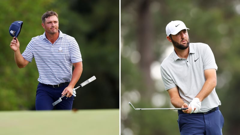 Bryson DeChambeau (links) und Scottie Scheffler lieferten in Runde 1 beeindruckende Leistungen. (Foto: Getty)