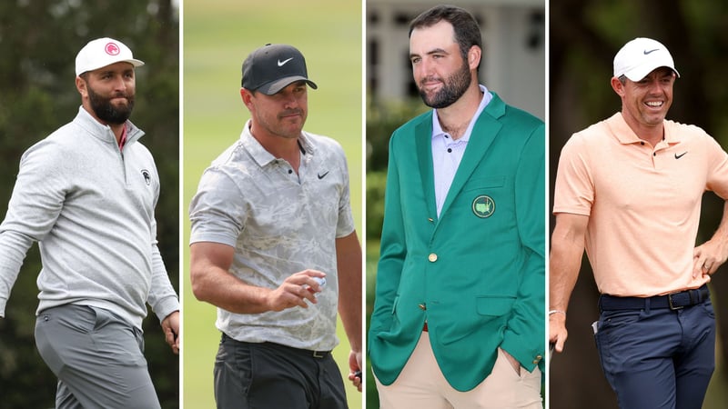 Vier der Top-Favoriten: Jon Rahm, Brooks Koepka, Scottie Scheffler und Rory McIlroy (v.l.). (Foto: Getty)