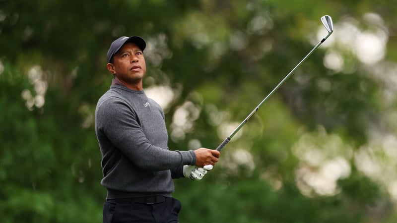 Zog bei seiner Proberunde viel Aufmerksamkeit auf sich: Tiger Woods beim US Masters 2024. (Foto: Getty)