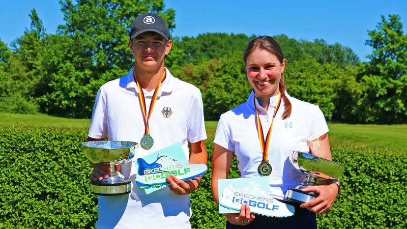 DLM: Die Gewinner der Lochspielmeisterschaften Leopold Heß und Alena Oppenheimer (Foto: DGV/stebl)