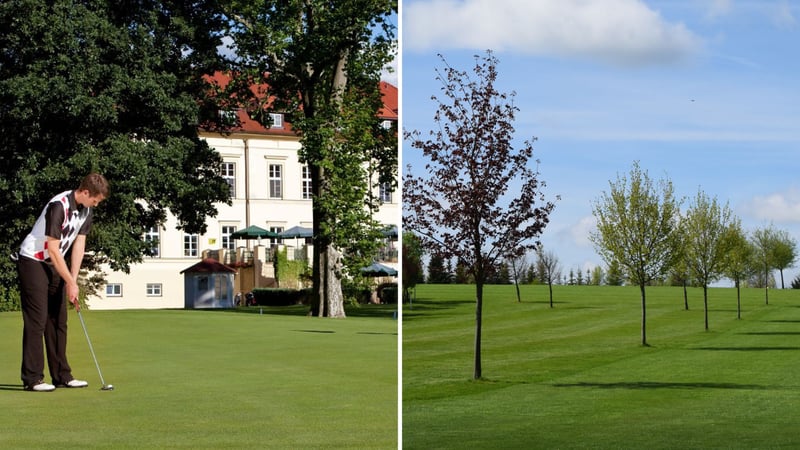Erstklassige Kulissen im Golf Club Schloss Teschow (li.) und im Golf Club Erfurt (re.). (Foto: Golf Club Schloss Teschow/Golf Club Erfurt)