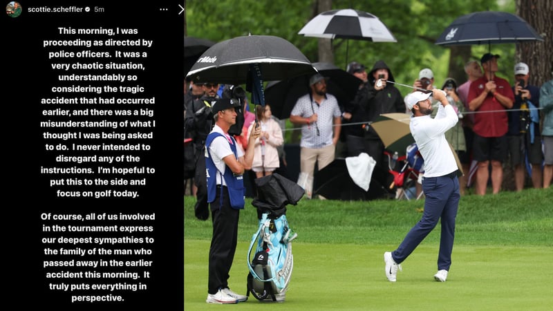 PGA Championship 2024: Scottie Scheffler hat sich zu den Vorfällen geäußert. (Fotos: ActionNetworkHQ/Twitter; Getty)